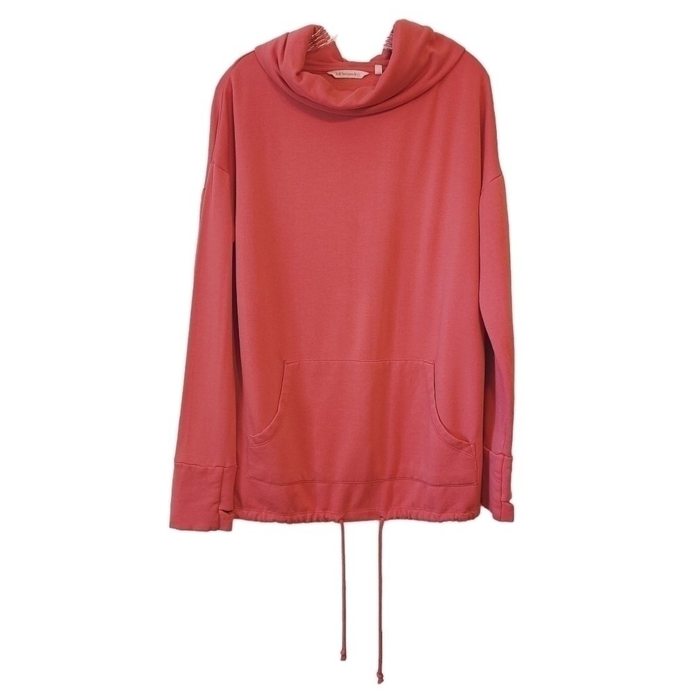 Soft Surroundings | Women's Berry Pink Cowlneck Sweatshirt (Size Large)